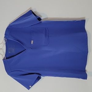 FIGS FW1000 1660 denim blue Scrub top Catarina one pocket